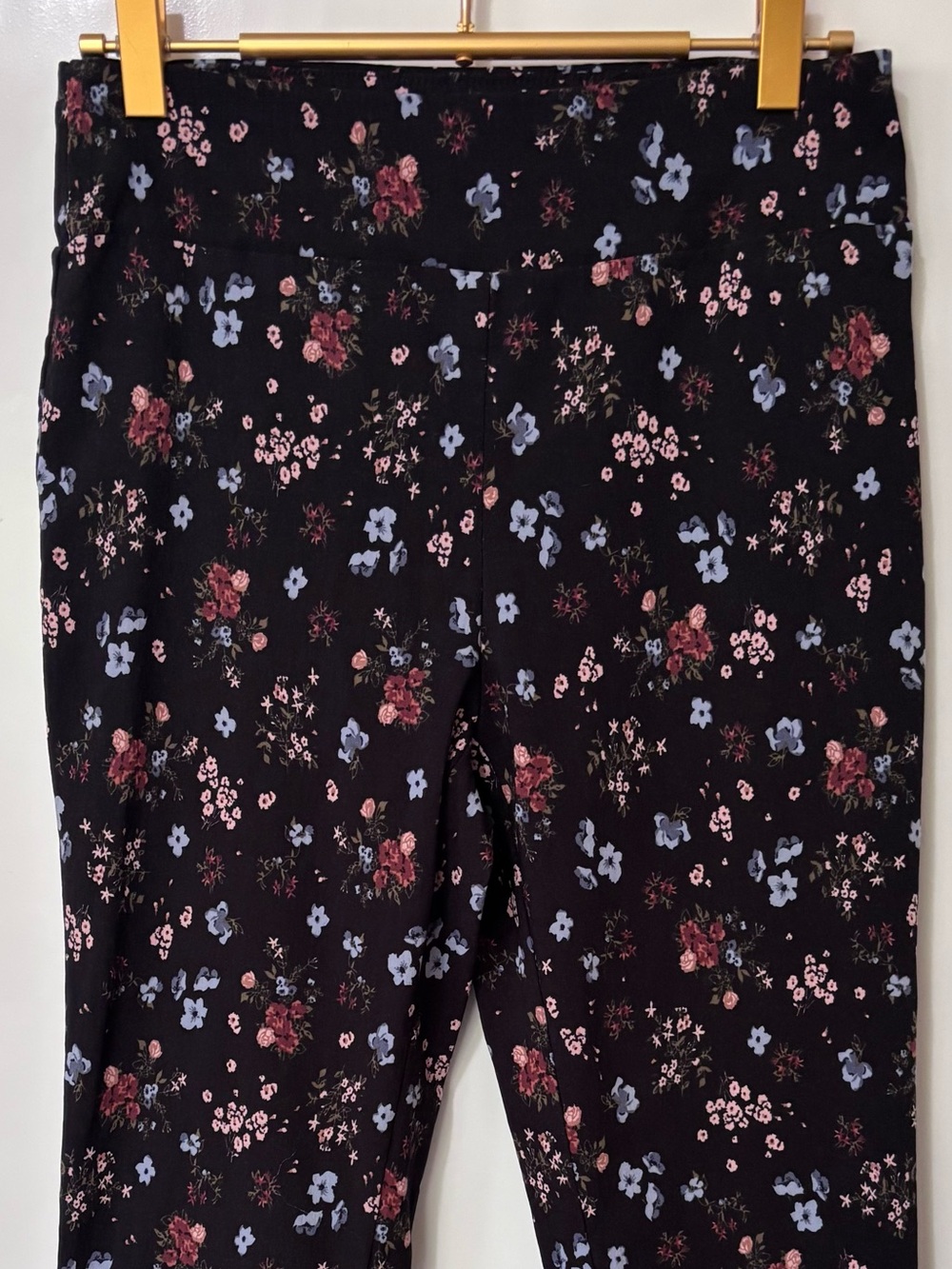 Jules & Leopold| Navy Stretch Ankle Trousers w/a Pink & Blue Floral Print Sz M